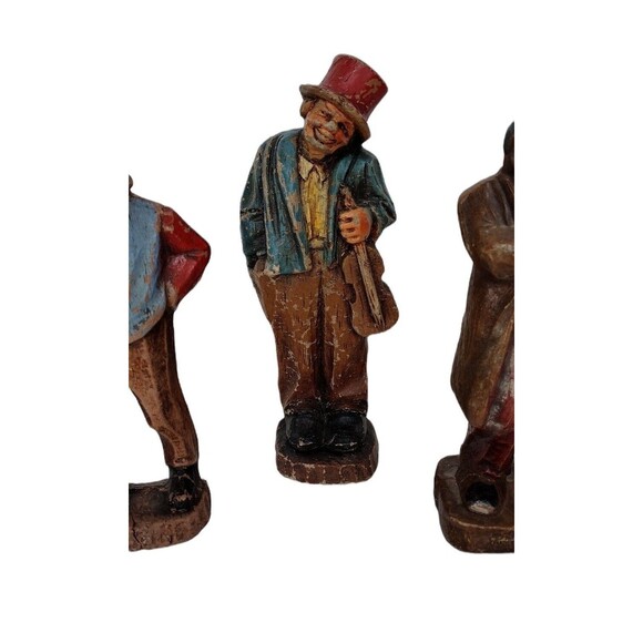 Syrocco Burwood Vintage 30s 40s Resin Hobo Folk Art Musicians Figurines - Picture 4 of 9